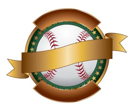 Baseball Design Template Ribbon Illustrazione stock