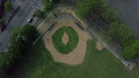 Baseball Diamond from Above Stock Footage 75545420