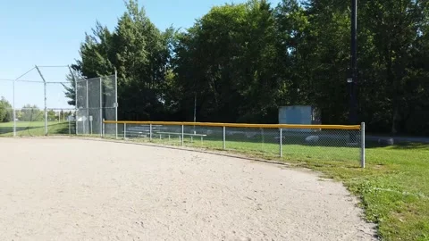Baseball diamond empty because of COVID pandemic Stock Footage 137426963