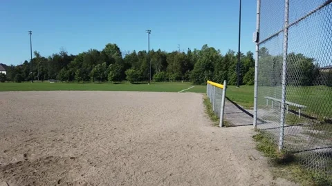 Baseball diamond empty because of COVID pandemic Stock Footage 137426964