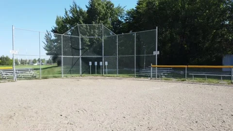 Baseball diamond empty because of COVID pandemic Stock Footage 137427014