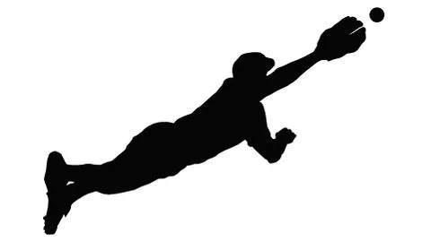 Baseball diving fielder Stock Illustration