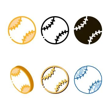 Baseball edition ball icon vector outline Stock Illustration