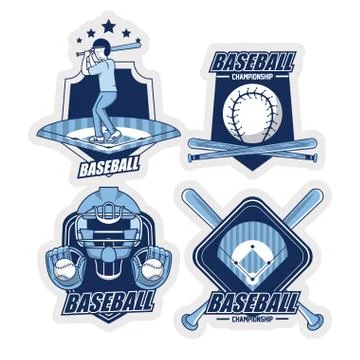 Baseball emblems collection Illustrazione stock