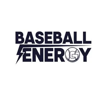 Baseball energy logo with bold design and lightning symbol tshirt design Stock Illustration