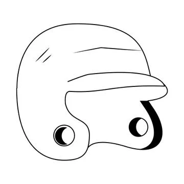 Baseball equiment elements icon cartoon in black and white Illustrazione stock