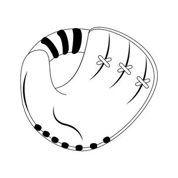 Baseball equiment elements icon cartoon in black and white イラスト素材