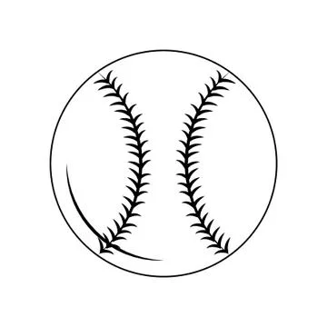 Baseball equiment elements icon cartoon in black and white Illustrazione stock