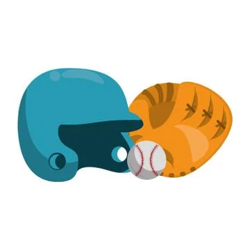 Baseball equiment elements icon cartoon 库存插图