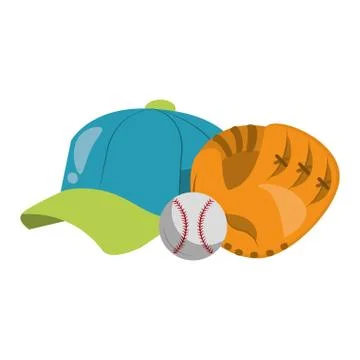Baseball equiment elements icon cartoon イラスト素材