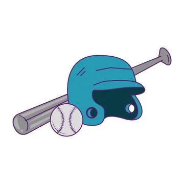 Baseball equiment elements icon cartoon Illustrazione stock