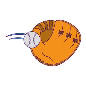 Baseball equiment elements icon cartoon 库存插图