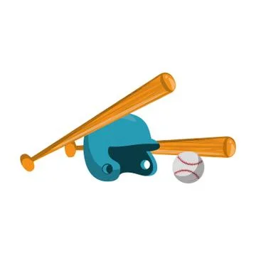 Baseball equiment elements icon cartoon Stock Illustration