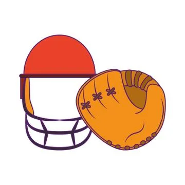 Baseball equiment elements icon cartoon Illustrazione stock