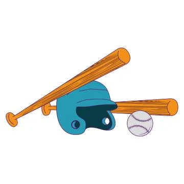 Baseball equiment elements icon cartoon Illustrazione stock