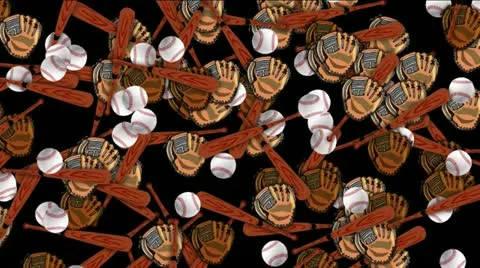 Baseball equipment floating in animation Stock-Footage 10828057