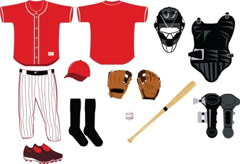 Baseball equipment Stock Illustration