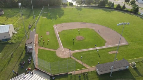 Baseball Field | Aerial Static Shot | 4K Stock Footage 159621790