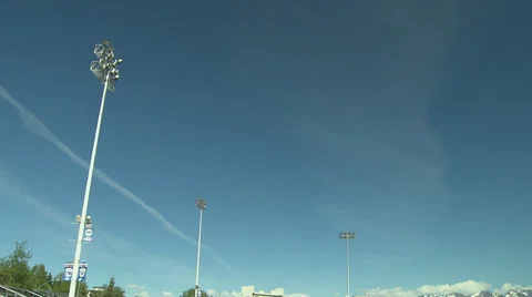 Baseball Field and Lights Stock Footage 32880054