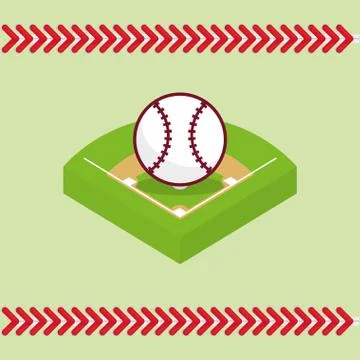 Baseball field ball Stock Illustration
