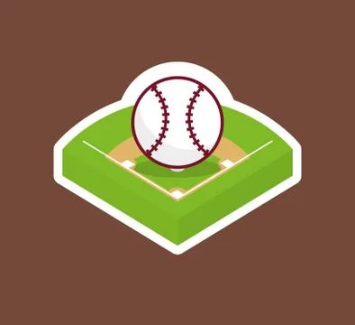 Baseball field ball 스톡 일러스트
