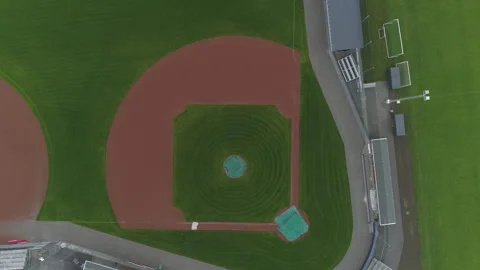 Baseball Field Diamond Drone Footage Stock Footage 266906174