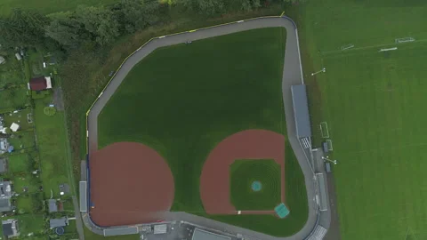 Baseball Field Diamond Drone Footage Stock Footage 266908287
