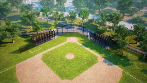 Baseball Field Drone Shot Stock Footage 248713744