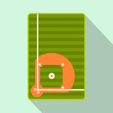 Baseball field flat icon Illustrazione stock