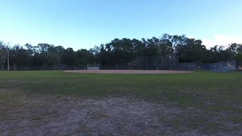 Baseball Field Fly Over - Aerial Drone Footage (Ungraded) Stock Footage 84701757