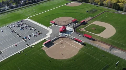 Baseball Field Flyover Arc Stock Footage 194638788