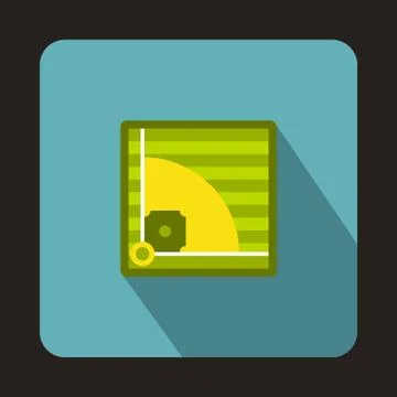 Baseball field icon, flat style Stock Illustration