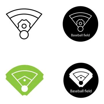 Baseball field icon vector Stock Illustration
