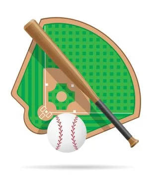 Baseball field illustration Stock Illustration