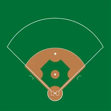 Baseball field illustration Stock Illustration