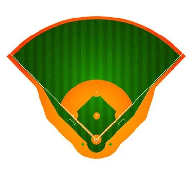 Baseball field, isolated, vector Stock Illustration