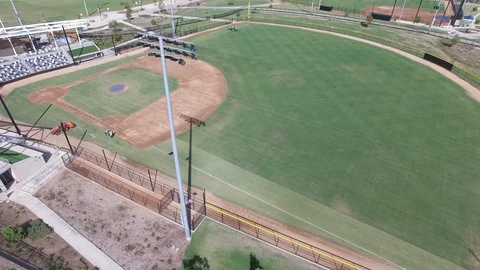 Baseball Field maintenance Orange County Great Park Stock Footage 120410856