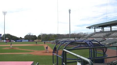 Baseball Field Pan Left with batter Stock Footage 65405994