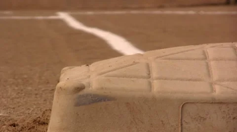 Baseball Field Plate Powder Dropping onto Base Stock Footage 8554382