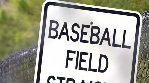 Baseball Field Sign with Tiny Insect 스톡 동영상 109550334