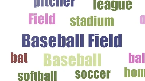 Baseball Field Tag Cloud Animated Isolated 스톡 동영상 107206606