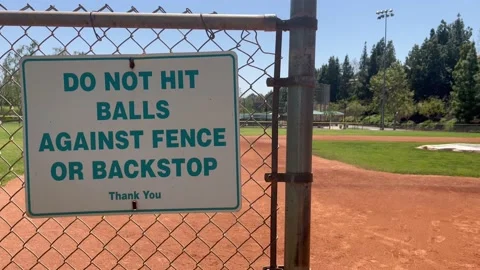 Baseball Field Warning Sign Stock Footage 239753522