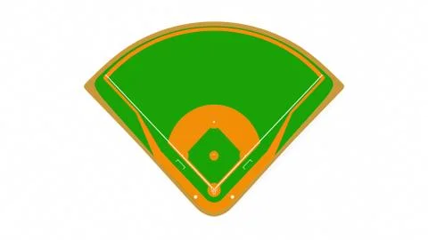 Baseball field. on white background. 3d rendering Stock Illustration