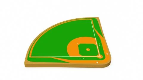 Baseball field. on white background. 3d rendering Stock Illustration