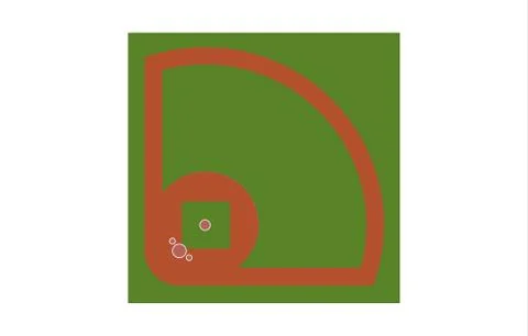 Baseball field on white Illustrazione stock