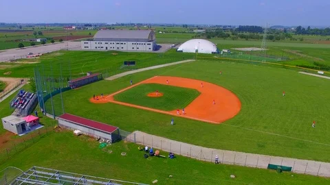 Baseball fields aerial view panorama landscape Stock Footage 92201784