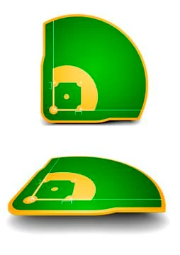 Baseball fields with perspective Stock Illustration