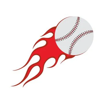 Baseball Fire Ball Icon Stock Illustration