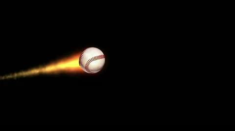 Baseball on fire Stock Footage