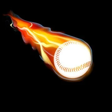 Baseball on fire Stock Illustration